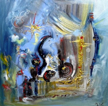 Painting titled "Locomotion" by Muriel Cayet, Original Artwork