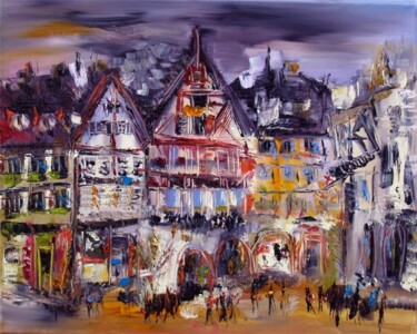 「La rue de Sans-Souci」というタイトルの絵画 Muriel Cayetによって, オリジナルのアートワーク, オイル