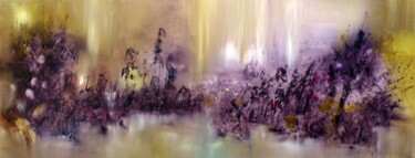 Peinture intitulée "On entend l'étang m…" par Muriel Cayet, Œuvre d'art originale
