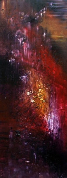 Painting titled "Les étoiles filantes" by Muriel Cayet, Original Artwork, Oil