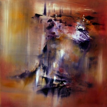Painting titled "Les hauts plateaux…" by Muriel Cayet, Original Artwork, Oil