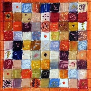 Painting titled "Square colors dance" by Muriel Cayet, Original Artwork