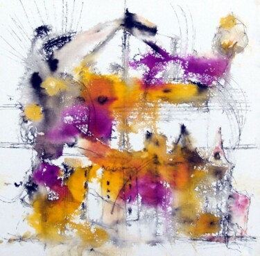 Peinture intitulée "La couvertoirade" par Muriel Cayet, Œuvre d'art originale