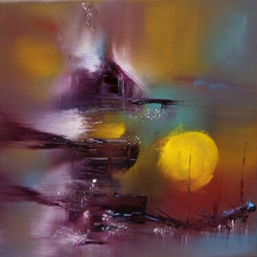 Painting titled "Neige au soleil" by Muriel Cayet, Original Artwork