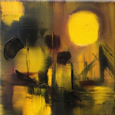 Peinture intitulée "Haïku-soleil  2" par Muriel Cayet, Œuvre d'art originale, Huile