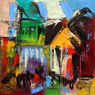 Painting titled "La maison de campag…" by Muriel Cayet, Original Artwork