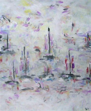 Peinture intitulée "Une baie ...au loin" par Muriel Cayet, Œuvre d'art originale