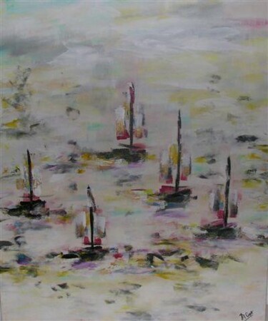 Painting titled "Voiles- oeuvre vend…" by Muriel Cayet, Original Artwork