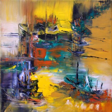 Peinture intitulée "Dyngle Bay" par Muriel Cayet, Œuvre d'art originale, Huile