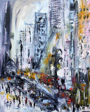 Peinture intitulée "57th Street - Colle…" par Muriel Cayet, Œuvre d'art originale