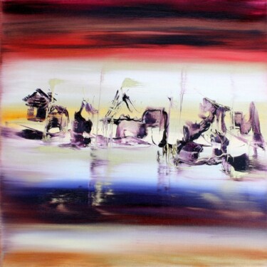 Painting titled "Floating Homes" by Muriel Cayet, Original Artwork