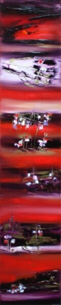 Painting titled "Le manège" by Muriel Cayet, Original Artwork, Oil
