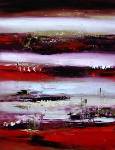 Peinture intitulée "Les côtes rouges" par Muriel Cayet, Œuvre d'art originale
