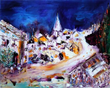 Peinture intitulée "Une Provence bleue" par Muriel Cayet, Œuvre d'art originale