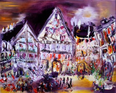 Malerei mit dem Titel "Les derniers achats" von Muriel Cayet, Original-Kunstwerk