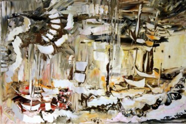 Peinture intitulée "Sous les palmiers" par Muriel Cayet, Œuvre d'art originale