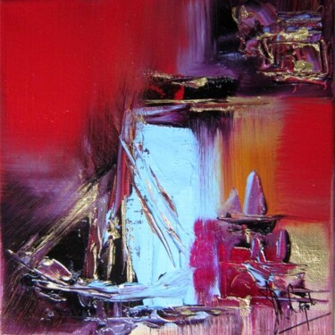 Painting titled "Bateau-balancier" by Muriel Cayet, Original Artwork, Oil