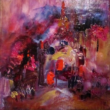 Painting titled "Les pélerins de la…" by Muriel Cayet, Original Artwork