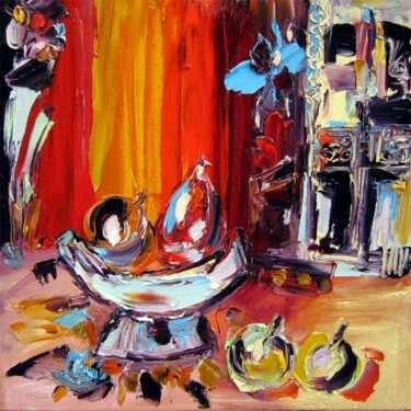 Peinture intitulée "Le quartier des oli…" par Muriel Cayet, Œuvre d'art originale, Huile