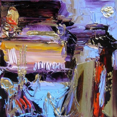 Peinture intitulée "Les pénitents sous…" par Muriel Cayet, Œuvre d'art originale, Huile