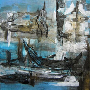 Peinture intitulée "Tissu de mer" par Muriel Cayet, Œuvre d'art originale, Acrylique