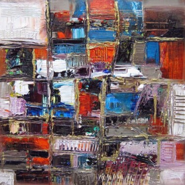Peinture intitulée "A tous les étages" par Muriel Cayet, Œuvre d'art originale, Huile