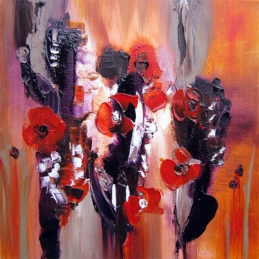 Peinture intitulée "Bouquet joyeux" par Muriel Cayet, Œuvre d'art originale