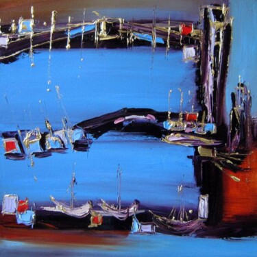 Painting titled "Un soupir, des ponts" by Muriel Cayet, Original Artwork, Oil