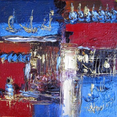 Peinture intitulée "Portée d'océan" par Muriel Cayet, Œuvre d'art originale, Huile