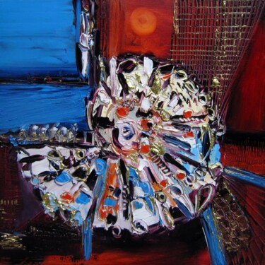 Peinture intitulée "Le filet du Nautile" par Muriel Cayet, Œuvre d'art originale