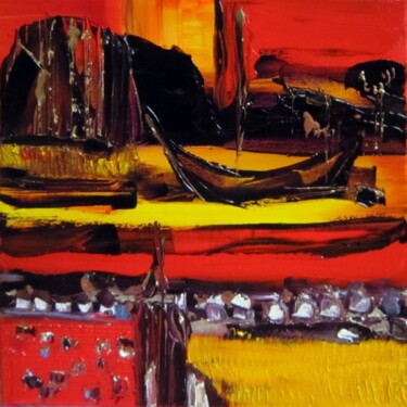 Peinture intitulée "Au pays des éléphan…" par Muriel Cayet, Œuvre d'art originale