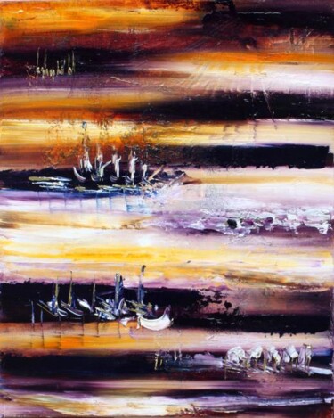 Peinture intitulée "Armor sunset" par Muriel Cayet, Œuvre d'art originale