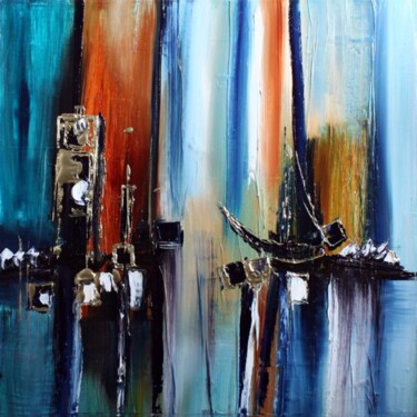 Peinture intitulée "Sauvetage en mer II" par Muriel Cayet, Œuvre d'art originale, Huile