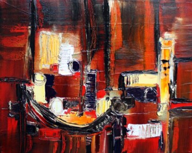 Peinture intitulée "Rouge Solidor" par Muriel Cayet, Œuvre d'art originale
