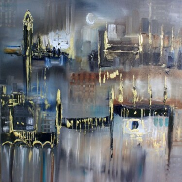 Peinture intitulée "Mirrors in the city" par Muriel Cayet, Œuvre d'art originale, Huile
