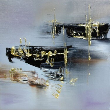 Peinture intitulée "Grey marina I" par Muriel Cayet, Œuvre d'art originale, Huile