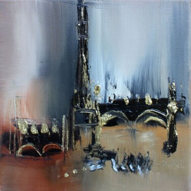 Painting titled "Une forteresse" by Muriel Cayet, Original Artwork, Oil