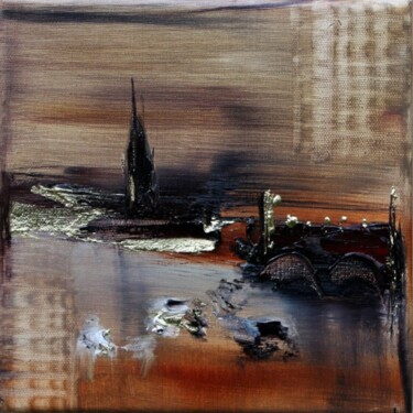 Peinture intitulée "Une cité flamande" par Muriel Cayet, Œuvre d'art originale, Huile