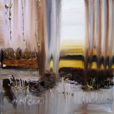 Peinture intitulée "Un rideau de brume" par Muriel Cayet, Œuvre d'art originale, Huile