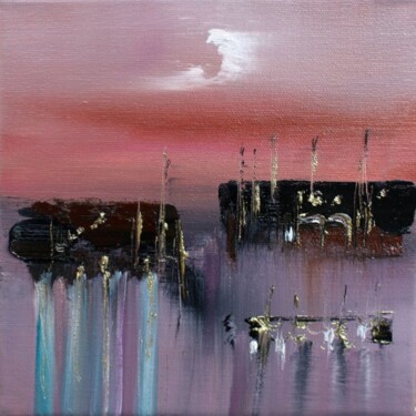 Painting titled "Pink ship portrait I" by Muriel Cayet, Original Artwork, Oil