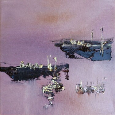 Peinture intitulée "Pink ship portrait…" par Muriel Cayet, Œuvre d'art originale, Huile