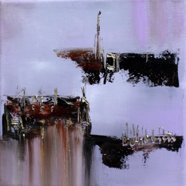 Peinture intitulée "Purple ship portrai…" par Muriel Cayet, Œuvre d'art originale, Huile