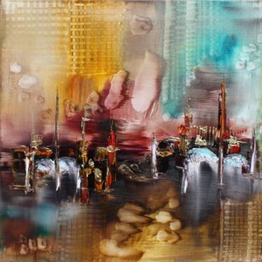 Peinture intitulée "Flying stones 2010" par Muriel Cayet, Œuvre d'art originale, Huile