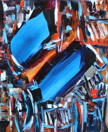 Peinture intitulée "Urba Lazuli" par Muriel Cayet, Œuvre d'art originale