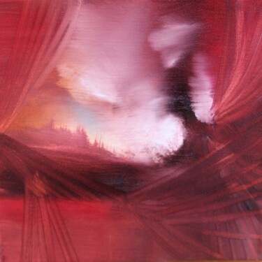 Painting titled "La plaine rouge" by Muriel Cayet, Original Artwork