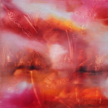Peinture intitulée "La cité rose" par Muriel Cayet, Œuvre d'art originale, Huile