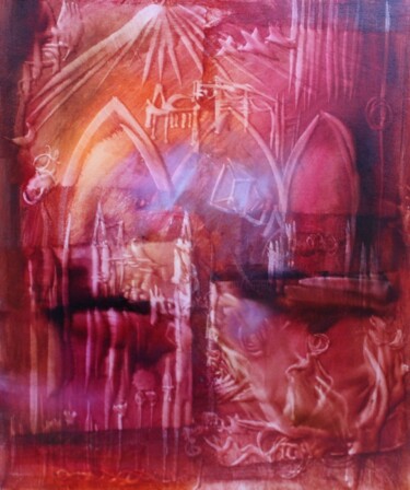 Peinture intitulée "Le gondolier du Dan…" par Muriel Cayet, Œuvre d'art originale