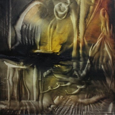 Peinture intitulée "Belle du crépuscule" par Muriel Cayet, Œuvre d'art originale
