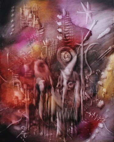 Peinture intitulée "Regarder dans la mê…" par Muriel Cayet, Œuvre d'art originale