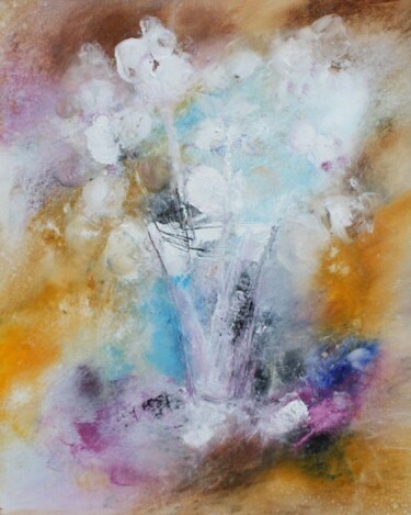 Peinture intitulée "Fleurs des fragiles" par Muriel Cayet, Œuvre d'art originale